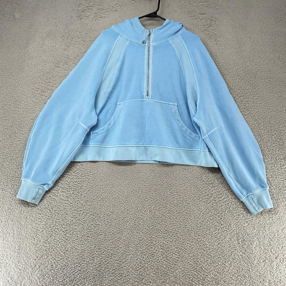 Lululemon Scuba Half Zip Hoodie Womens XL/XXL Blue Cropped Fleece Oversized